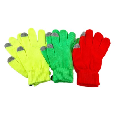 WINTER TEXT FINGER GLOVES NEON 1CT